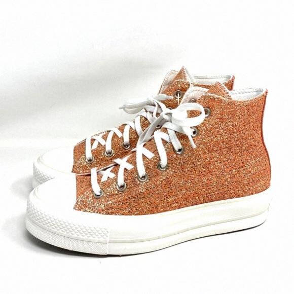 Converse CTAS Lift Platform High Top Gold Women 570984C Sneakers Size Canvas - Picture 2 of 10